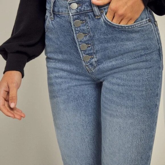 Reformation Liza Button Fly High Rise Straight Jeans, size 31 - Picture 2 of 5